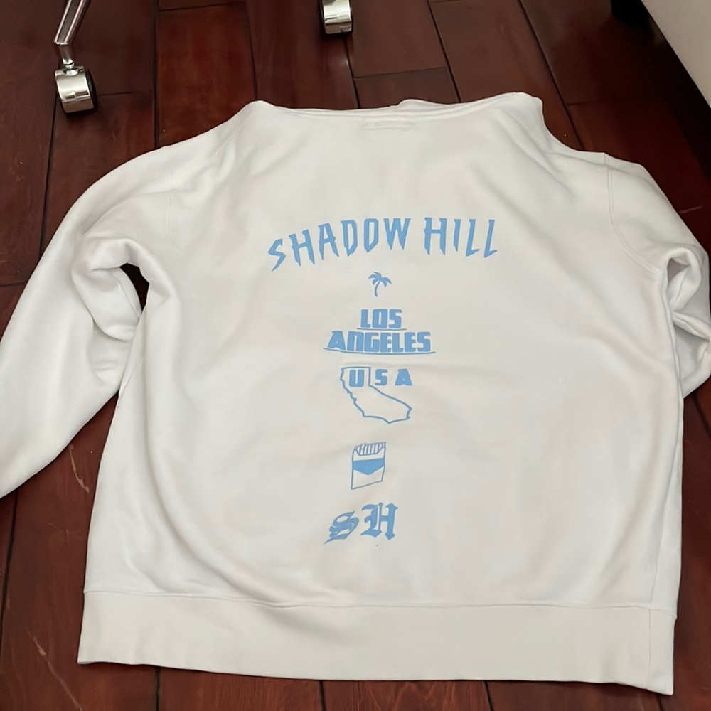 Shadow Hill white and light blue hoodie